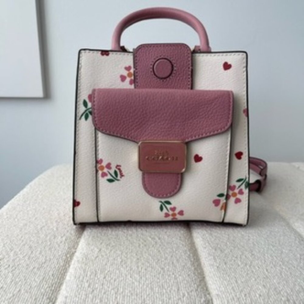 Coach Mini Pepper Crossbody with Heart Petal Print